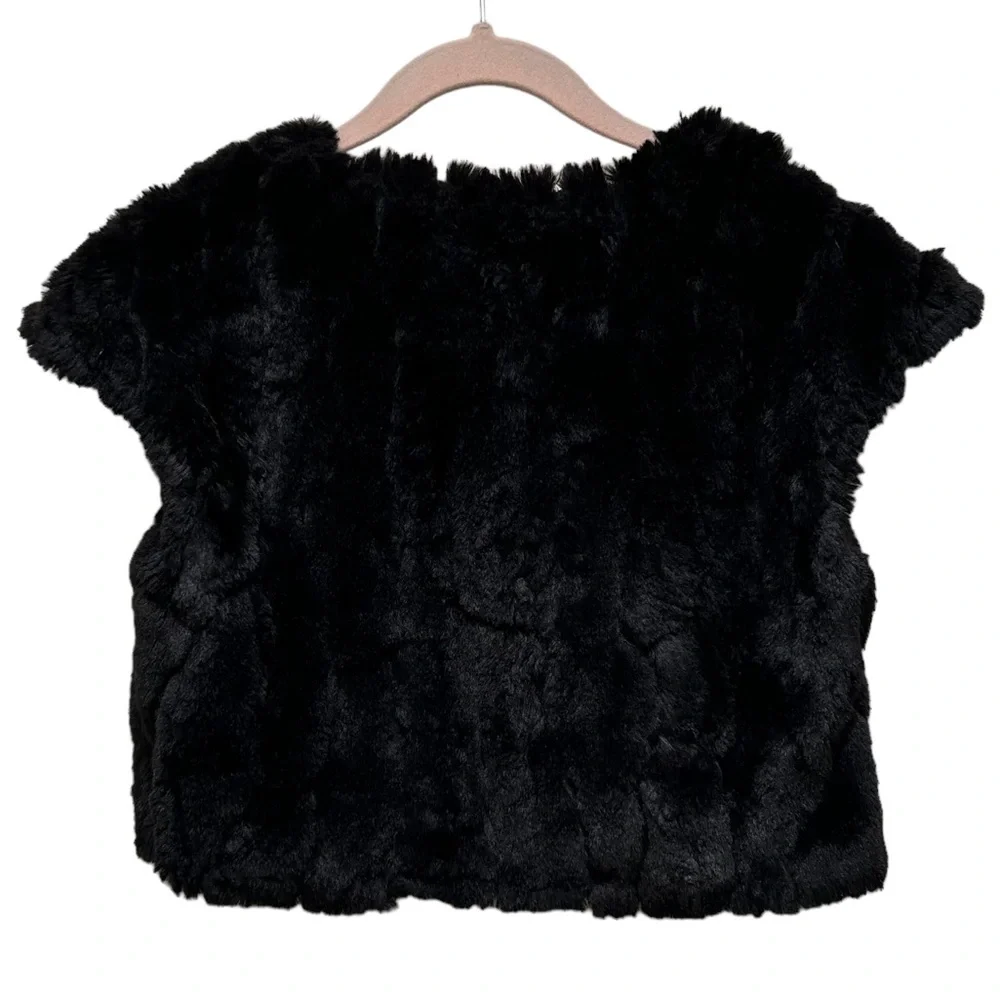 Cat & Jack Faux Fur Black Shrug Size M
